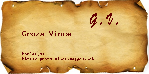 Groza Vince névjegykártya