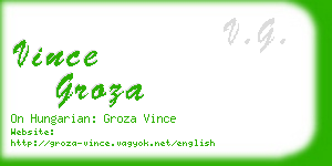 vince groza business card